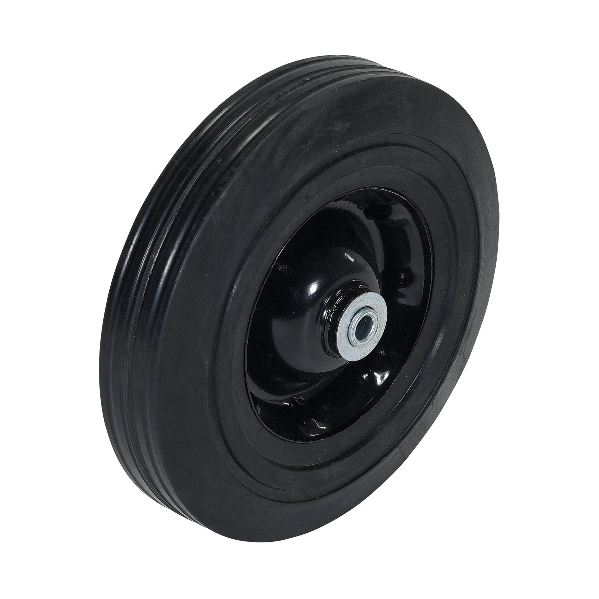 Vestil Hard Rubber Wheel - 10in. x 2.5in., Non-Marking, Zinc Plated, Model# WHL-HR-10X2.5-1/2